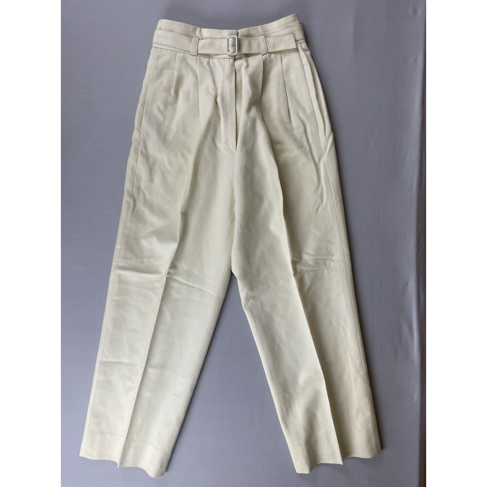 Samantha Scott High Rise Pleated Wool Trouser Pants Women’s 10 Pastel Yellow Vtg